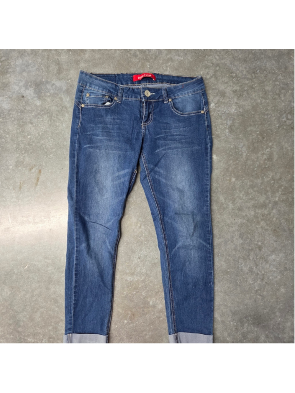 Gogo Star Classic Mid-Rise Navy Skinny Jeans for Women Size 7